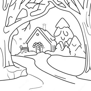 Pagina Para Colorear De Febrero En Un Pais De Las Maravillas Invernales 85237-26234