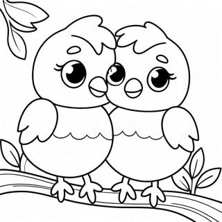 Pagina Para Colorear De Adorables Pajaros Enamorados De Febrero 85238-26239