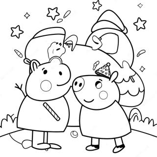 Pagina Para Colorear De Peppa Pig Y Amigos En Una Aventura Navidena 85262-26249