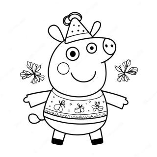 Pagina Para Colorear De Peppa Pig Con Un Sueter Festivo 85263-26253