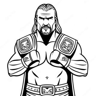Pagina Para Colorear De Triple H Sosteniendo Dos Cinturones 85290-26277