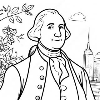George Washington En La Pagina Para Colorear De Hamilton 85496-26444