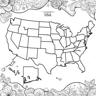 Pagina Para Colorear Mapa Colorido De Ee Uu 85831-26704