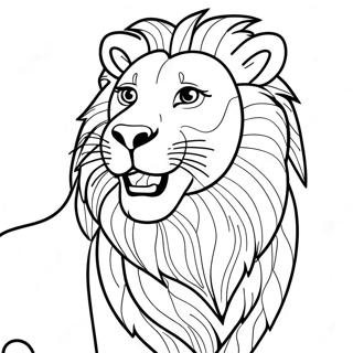 Pagina Para Colorear De Un Leon Majestuoso Rugiendo 86491-27235