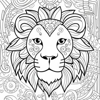 Pagina Para Colorear De La Cara Detallada De Un Leon 86492-27238