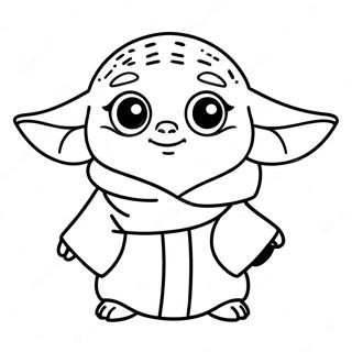 Pagina Para Colorear De Un Lindo Baby Yoda Con Ojos Grandes 8651-2482