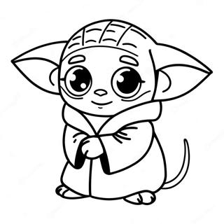 Pagina Para Colorear De Un Lindo Baby Yoda Con Ojos Grandes 8651-2484