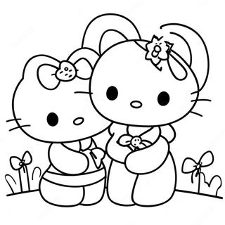Pagina Para Colorear De Hello Kitty Y Dear Daniel Feliz 86571-27288
