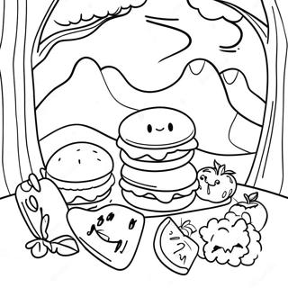 Pagina Para Colorear De Un Divertido Picnic Con Amigos 86673-27361