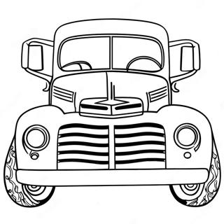 Pagina Para Colorear De Camion Vintage 86852 27497