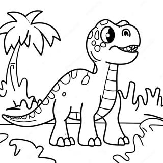 Pagina Para Colorear De Aventura Dinosaurio 87083 27677