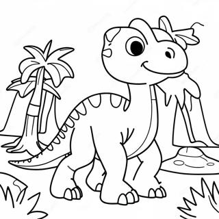 Pagina Para Colorear De Aventura Dinosaurio 87083 27679