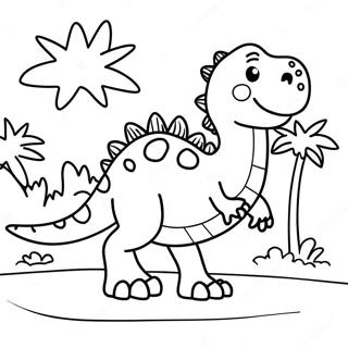 Pagina Para Colorear De Aventura Dinosaurio 87083 27680