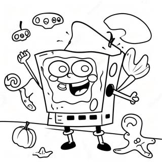 Pagina Para Colorear De Spongebob De Halloween 87106-27691