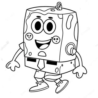 Pagina Para Colorear De Spongebob En Un Disfraz Espeluznante 87107-27694