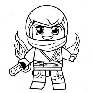Kai Ninjago Con Elemento De Fuego Pagina Para Colorear 87235 27789