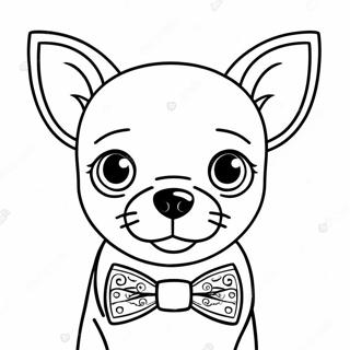 Pagina Para Colorear De Chihuahua Con Pajarita 87494-27994