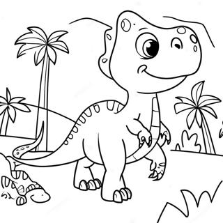 Aventuras De Hojas De Dinosaurios Páginas Para Colorear