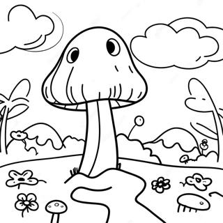 Pagina Para Colorear De Un Paisaje De Hongos Groovy 87827 28254