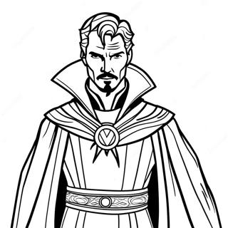 Pagina Para Colorear De Doctor Strange En Su Capa 87929-28510