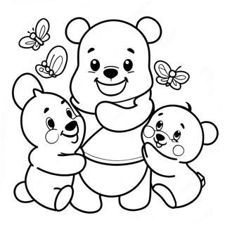 Pagina Para Colorear Del Lindo Bebe Winnie The Pooh Con Amigos 88057-28605