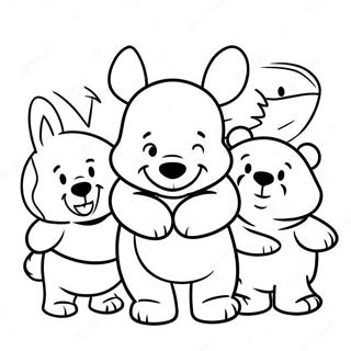 Pagina Para Colorear Del Lindo Bebe Winnie The Pooh Con Amigos 88057-28606