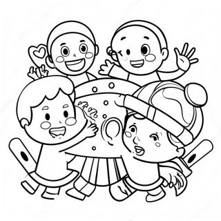 Pagina Para Colorear De Ninos Diversos Jugando Juntos 88314-28809