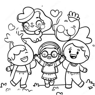 Pagina Para Colorear De Ninos Diversos Jugando Juntos 88314-28812