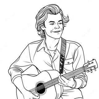 Pagina Para Colorear De Harry Styles Tocando La Guitarra 88340 28832