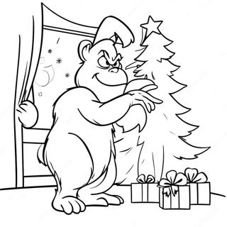 Grinch Robando El Arbol De Navidad Para Colorear 8838-573