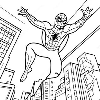Pagina Para Colorear De Spider Man Balanceandose Por La Ciudad 88391-28867
