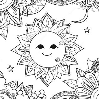 Sol Y Luna Bohemios Para Adultos Páginas Para Colorear