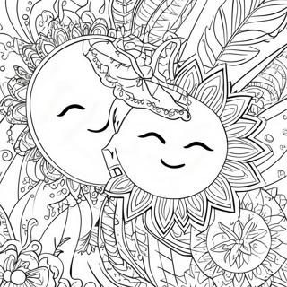 Pagina Para Colorear De Sol Y Luna Bohemios Intrincados 88442-28902