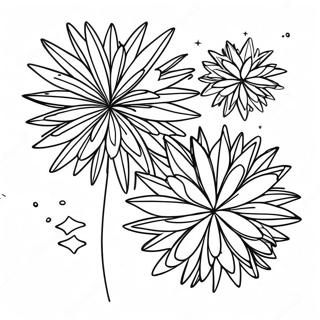 Pagina Para Colorear De Fuegos Artificiales Brillantes En El Cielo 88495-28947