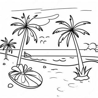 Pagina Para Colorear De Una Colorida Escena De Playa En Puerto Rico 88545-28983