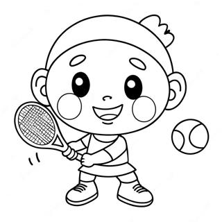 Pagina Para Colorear De Jugador De Tenis De Dibujos Animados Lindo 89188-29478