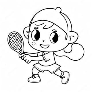 Pagina Para Colorear De Jugador De Tenis De Dibujos Animados Lindo 89188-29479