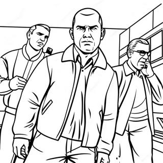 Pagina Para Colorear De Escena De Atraco De Gta 89424-29669