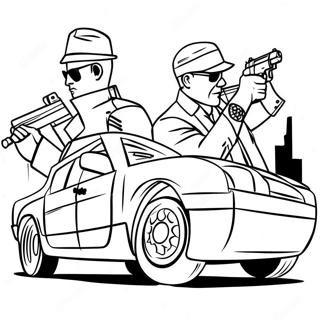 Pagina Para Colorear De Escena De Atraco De Gta 89424-29670