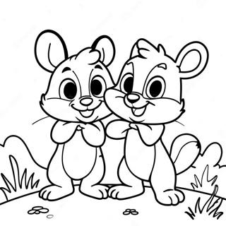 Pagina Para Colorear De Chip Y Dale En Una Aventura Divertida 89523-29737