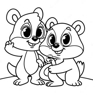 Pagina Para Colorear De Chip Y Dale En Una Aventura Divertida 89523-29738