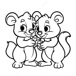 Pagina Para Colorear De Chip Y Dale Comiendo Nueces 89526-29749