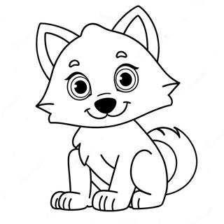 Pagina Para Colorear De Un Lobo De Dibujos Animados Adorable 89627-29817