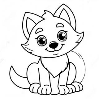 Pagina Para Colorear De Un Lobo De Dibujos Animados Adorable 89627-29818