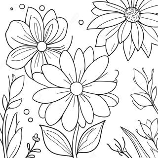 Pagina Para Colorear De Jardin Floral Brillante En Acuarela 90068-30172