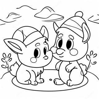 Pagina Para Colorear De Mascotas Elfas Magicas En Un Pais De Las Maravillas Invernal 90172-30251