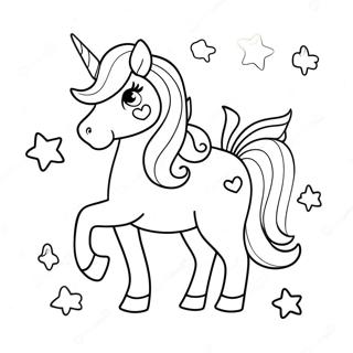 Pagina Para Colorear De Un Unicornio Caprichoso Con Estrellas Y Luna 90250 30312