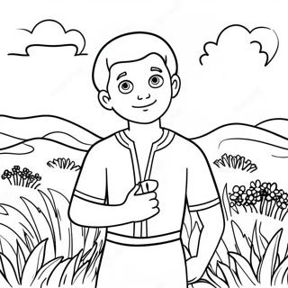 Pagina Para Colorear De Jose En El Campo Colorido 90380-30412