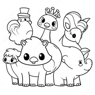 Pagina Para Colorear De Encantadora Parada De Animales Caprichosos 90508-30502