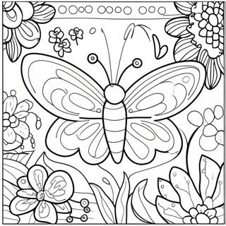 Pagina Para Colorear De Mariposa De Flor 91225-31121